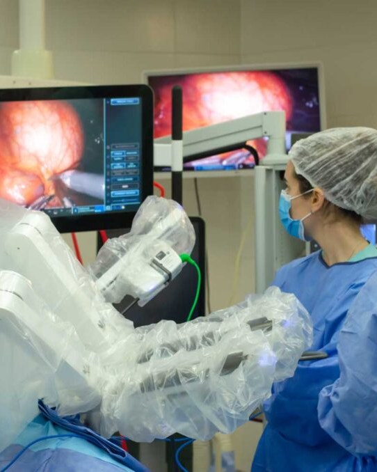 Nefrectomía parcial robótica con navegación 3D intraoperatoria · vista de planificación 3D · serie institucional